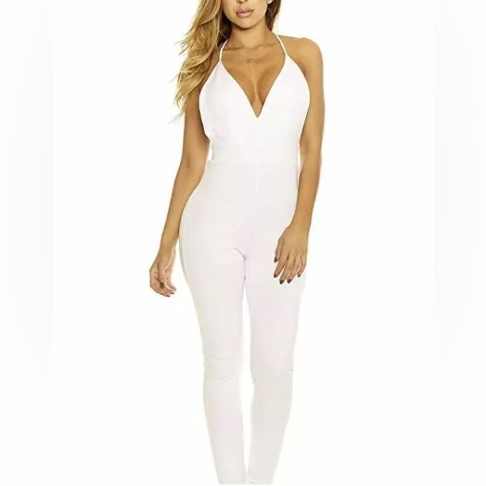 White Spaghetti Strap Jumpsuit